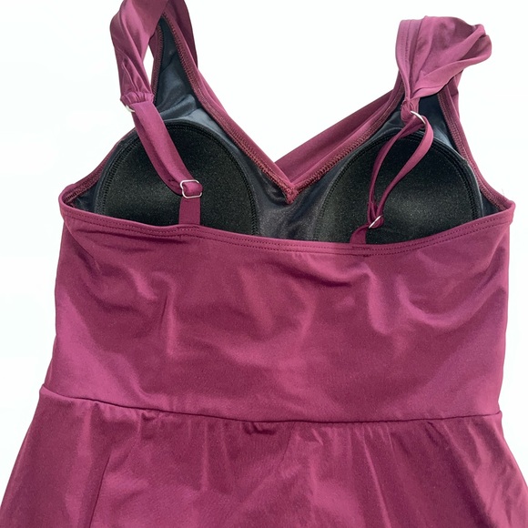 Lands end one piece swim dress new nwt dress bathing suit 10 drape - Picture 4 of 5